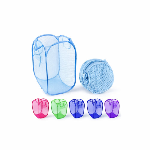 Foldable Mesh Laundry Basket Portable Clothes Storage Hamper