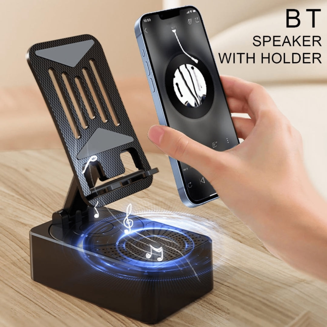Foldable Phone Holder with Bluetooth Speaker
