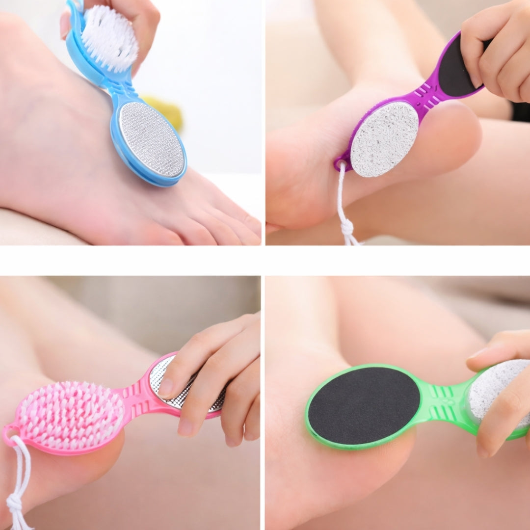 Foot Scrubber, 4 in 1  Pedicure Brush, Cleanse Scrub File Buff