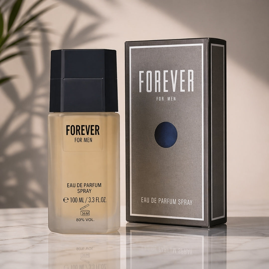 Forever For Men Perfume 100ml features a fresh masculine fragrance with a clean and balanced scent profile. Suitable for daily wear, office use, casual outings, and special occasions, it comes in a convenient spray bottle for regular use.