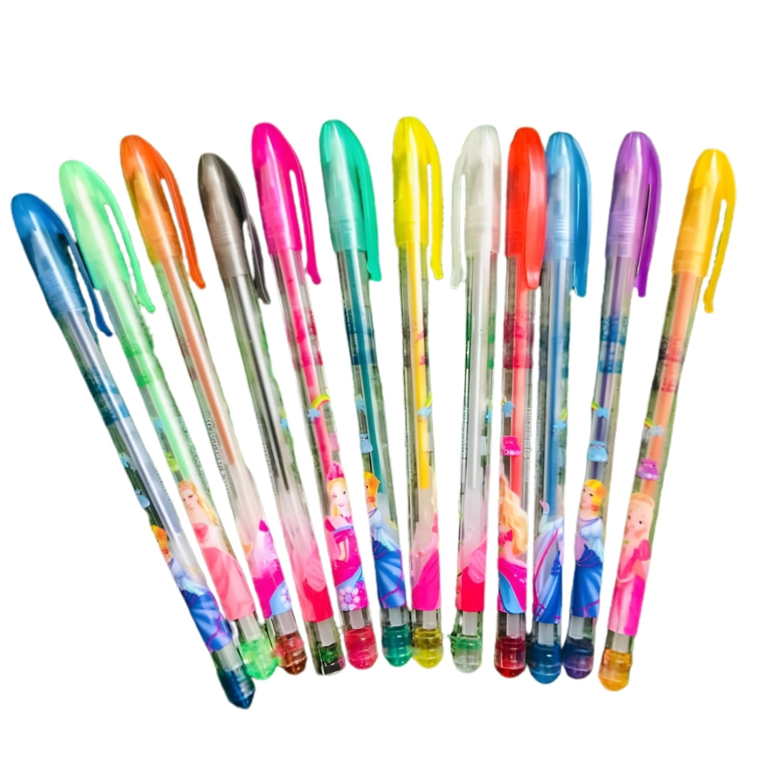 Fruit Scent Gel Glitter, Smooth Writing Sparkle Pens - Set Pack of 12
