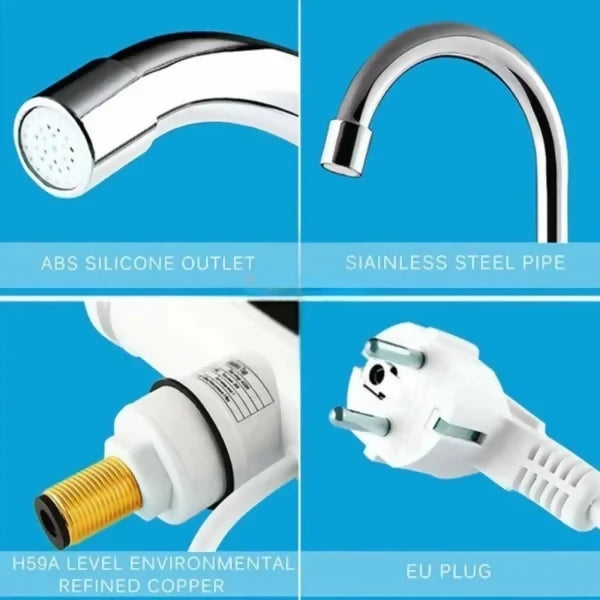 Electric Instant Heating Faucet | Digital Temperature Display | Kitchen & Bathroom Hot Water Tap