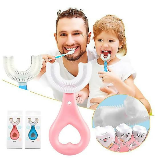 Baby Toothbrush Children's Teeth Cleaning Brush Kids U-Shaped Toothbrush Mouth Oral Cleaning Brush