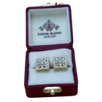 Cuff links Stud Button, Premium & Golden Square Shape