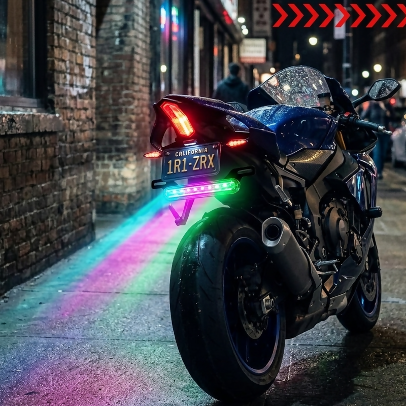 Chasing LED 12V Slim RGB LED Plate Bar for Motorcycles
