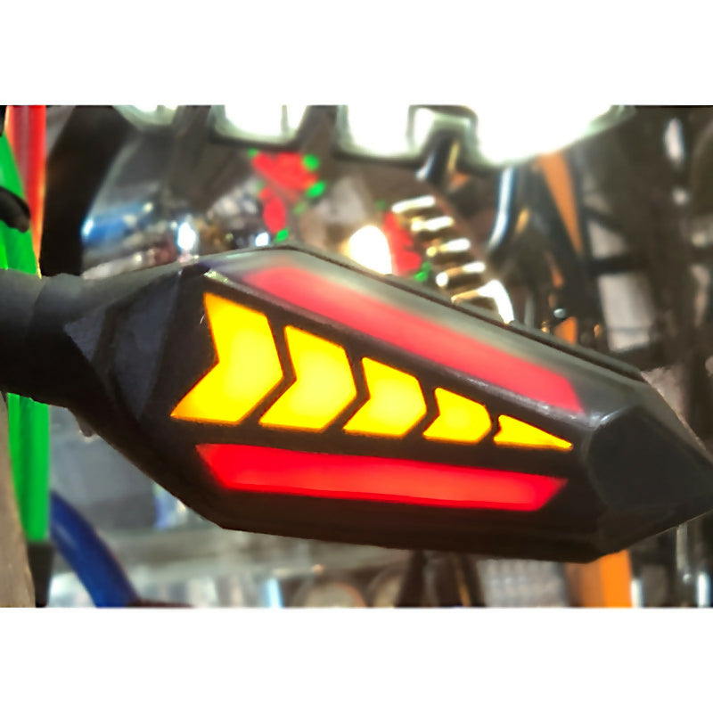 Universal 12V LED DRL Flowing Turn Signal Indicators – 2 Pcs Sequential Arrow Bike Indicators