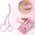 Eyebrow Trimming Scissors with Attached Comb, Precision Stainless Steel Blades