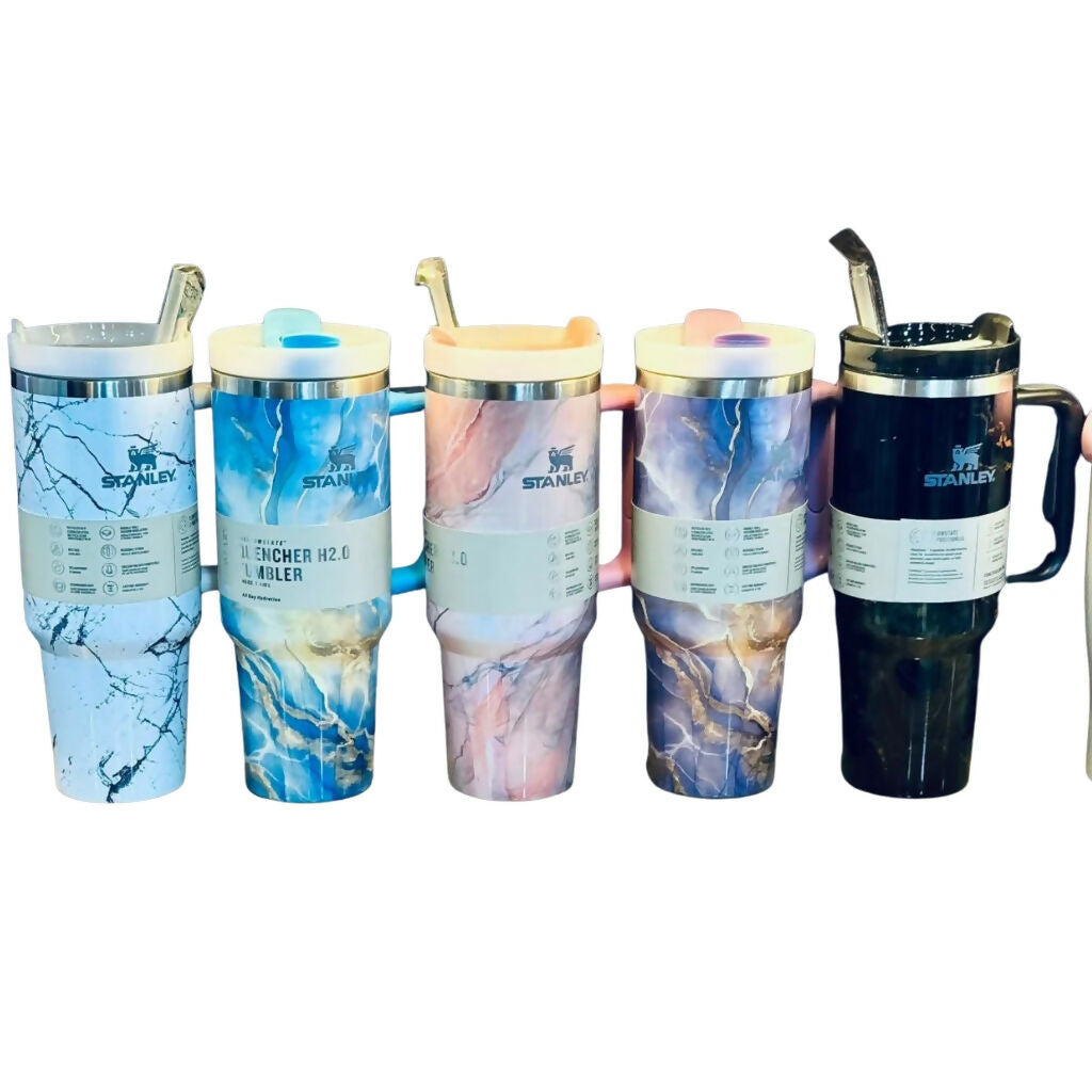 Stainless Steel Stanley Marble Tumbler, Vacuum Insulated Leakproof Design