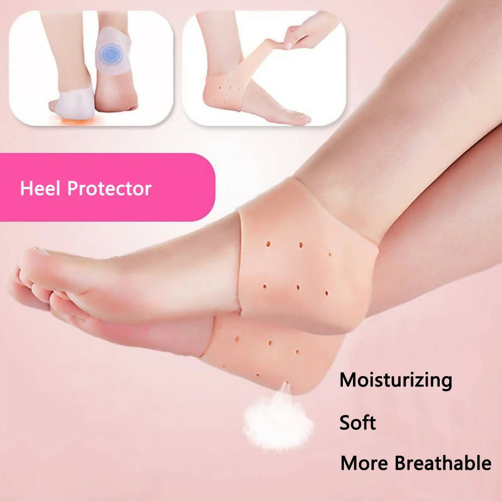 Silicone Gel Heel Pad Socks | Pain Relief & Anti‑Crack | 1 Pair Heel Guards & Protectors for Men & Women