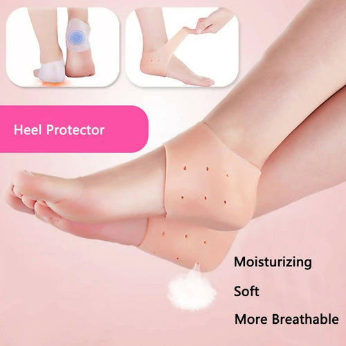Silicone Gel Heel Pad Socks | Pain Relief & Anti‑Crack | 1 Pair Heel Guards & Protectors for Men & Women