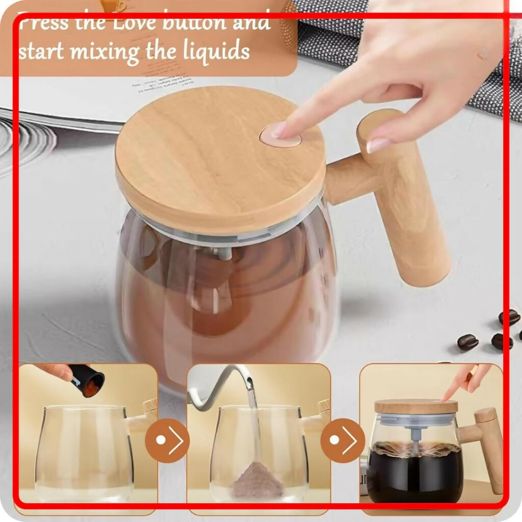 Self Stirring Coffee Mug, Battery Operated, for Home, Office & Travel