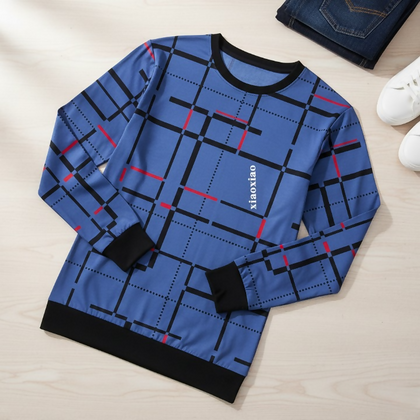 HY Boutique Lot Lining Screen Print Full Sleeve T-Shirt – Premium Quality, Smart Look, Good Stitching, Fashionable Design (Sizes M, L, XL) - L