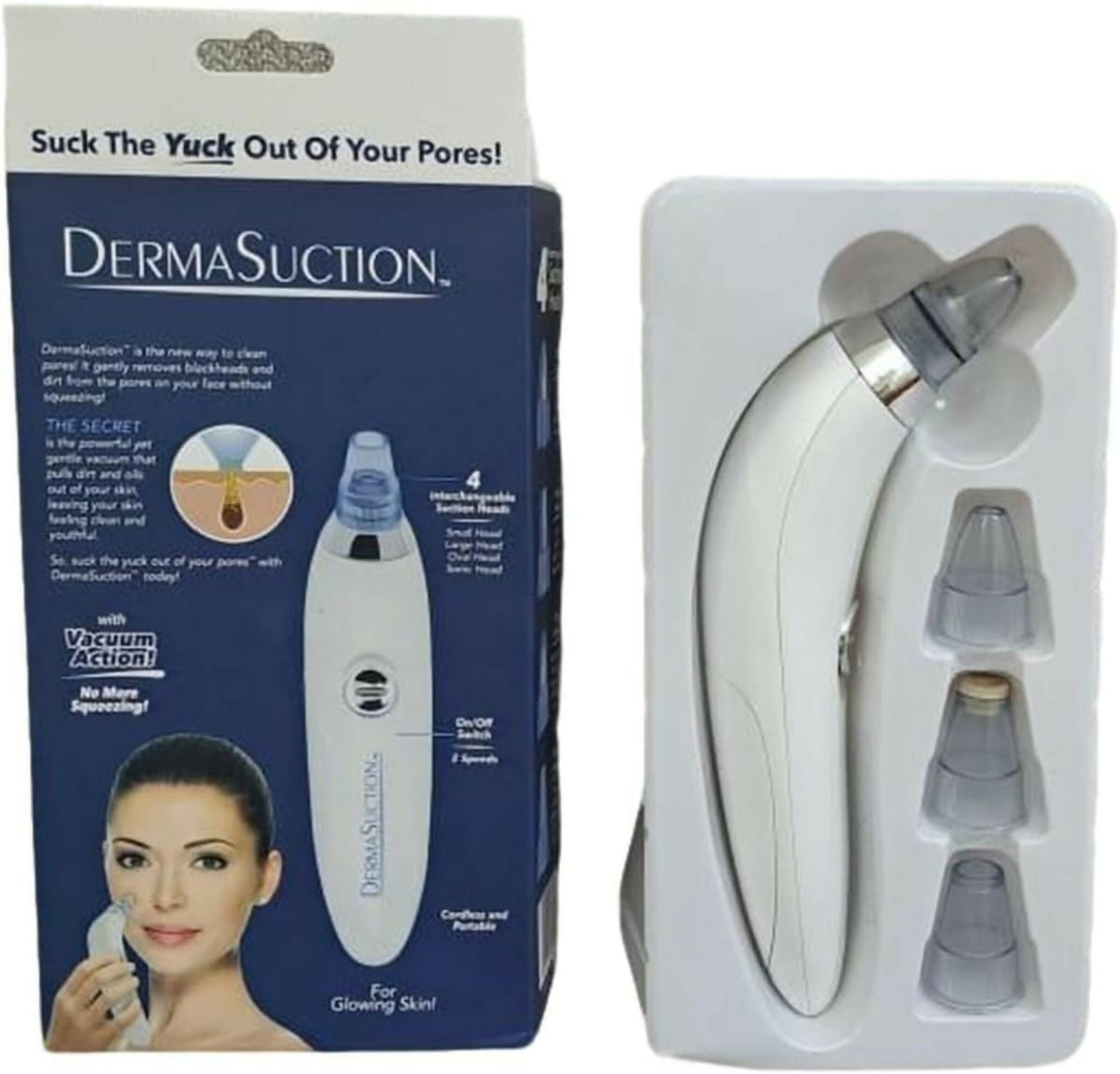 Derma Suction Vacuum Blackhead Remover Pore Cleaner Facial Skin Tool - Cell Operated