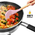 Kitchen Non toxic Spatula Set with Turner Tongs,Spoon,Brush,Whisk-Wooden Handle – Random Color