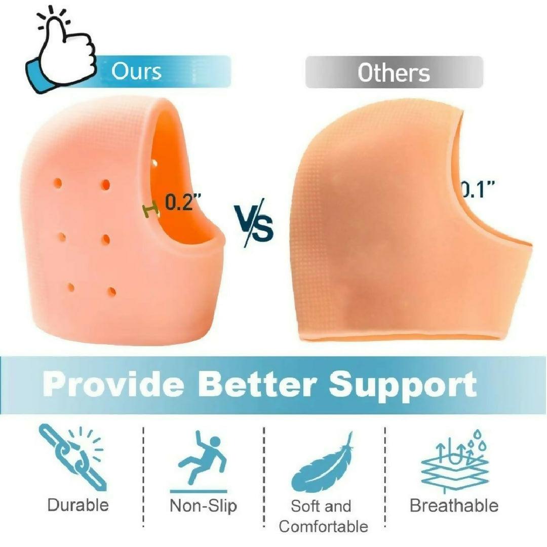 Silicone Heel Pads Anti Crack Heel Protector Heel Protectors Set Silicone Half Heel Anti Crack Covers Silicone Moisturizing Gel Heel Anti Crack Socks