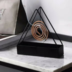 Triangle-Shaped Iron Mosquito Coil Holder | Creative Hanging & Standing Incense Burner | Durable Metal Design | Black | Pack of 1