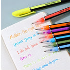 Gel Pen and Highlighter, Smooth Writing Pens for School - Set 12 Colors