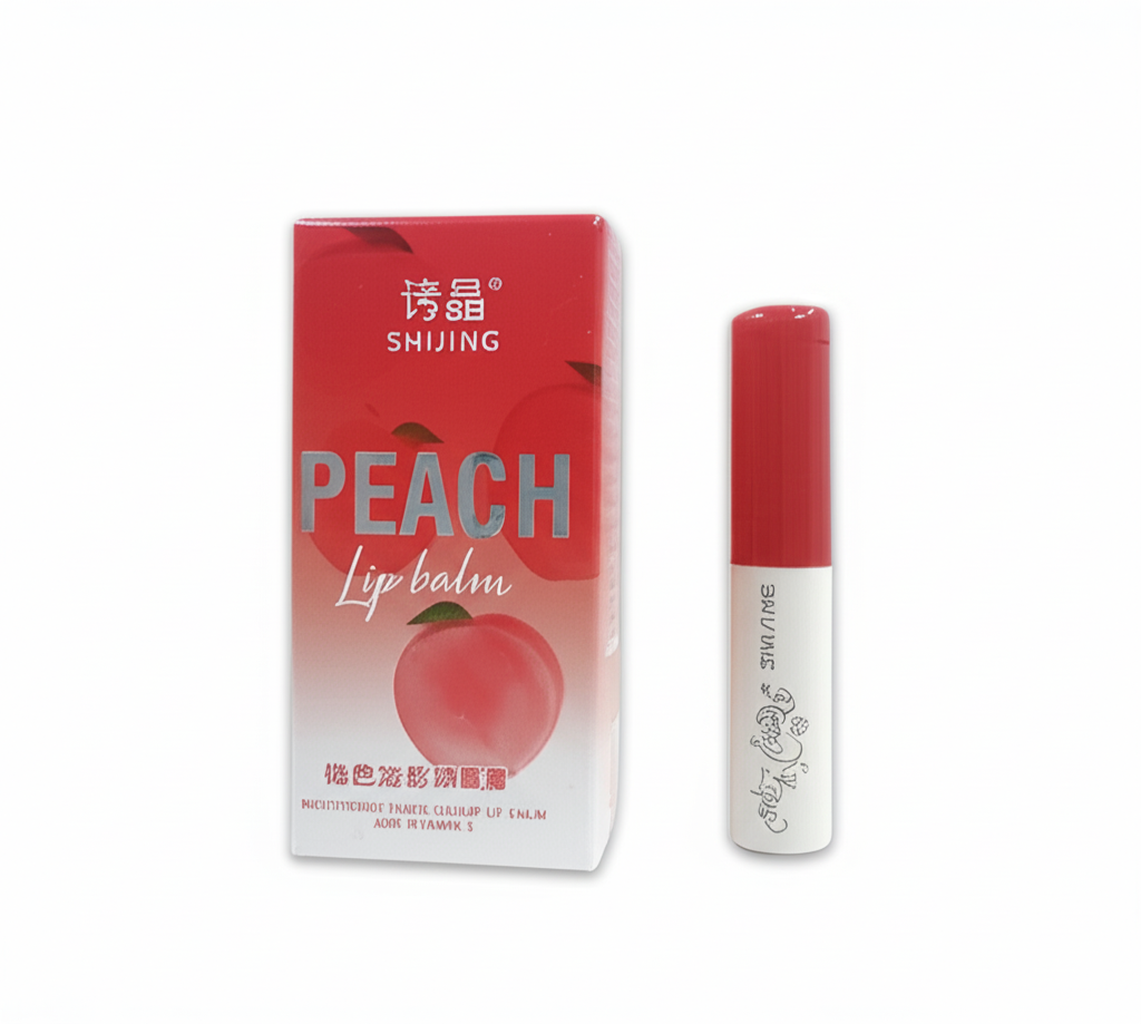3 In 1 Shijing Peach Lip Balm – 3-in-1 Moisturizing, Hydrating, Protective &amp; Nourishing Lip Care with Vitamin E – Natural Peach Flavor, Organic, Vegan &amp; Cruelty-Free
