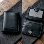 Genuine Leather Button Wallet for Men