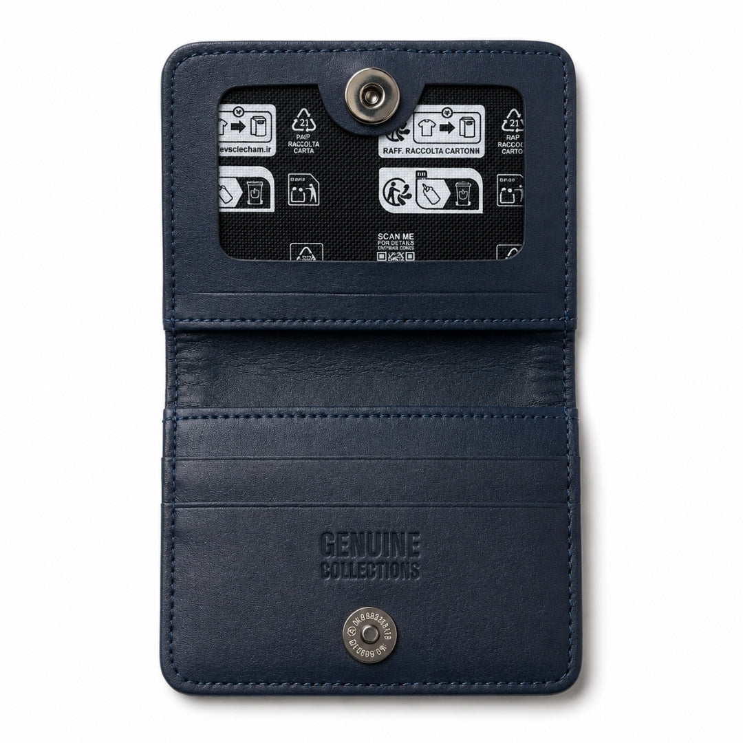 Genuine Leather Button Wallet for Men