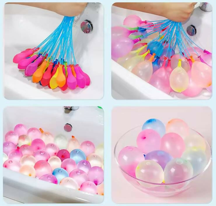 111 Pcs Fast-Fill Magic Water Balloons Kit – Quick-Fill Self-Sealing Water Bombs for Outdoor Water War Games & Summer Party Supplies