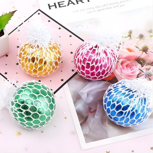 Glitter Orbeez Mesh Ball Soft Squishy Stress Relief Toy