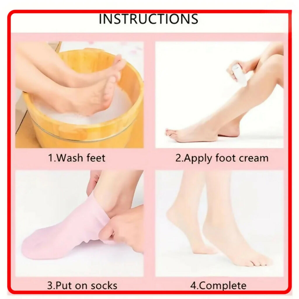 Silicone Moisturizing Socks Set for Dry Cracked Heels and Feets