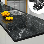 Self Adhesive Marble Sheet Sticker 60×200cm | Black Kitchen Wallpaper | Anti-Oil & Heat Resistant