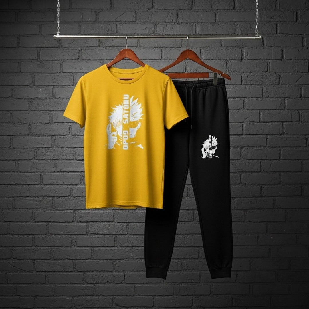Gojo Satoru Tracksuit Black Streetwear Anime Outfit for Men