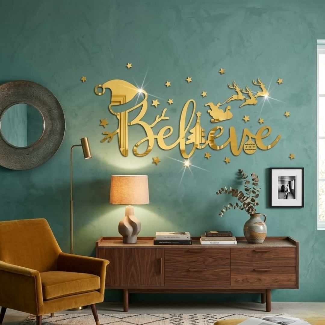 Golden Believe Wall Decor