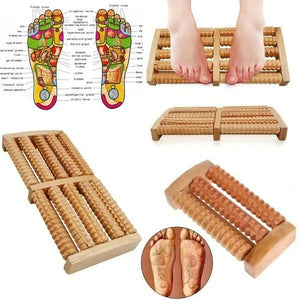 Traditional Wooden Roller Foot Massager Durable Natural Wood Design For Relaxation Stress Relief And Improved Blood Circulation