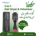 One Step 2-in-1 Hot Air Brush, Hair Dryer, Straightener & Volumizer Unisex Use