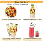 Portable And Electric Blender Bottle Juicer For Shakes And Smoothies Mini Juicer Bottle For Traveling Multicolour USB Chargeable Juicer Blender6 Blades 380ml Portable Juicer Cup Smoothie Maker