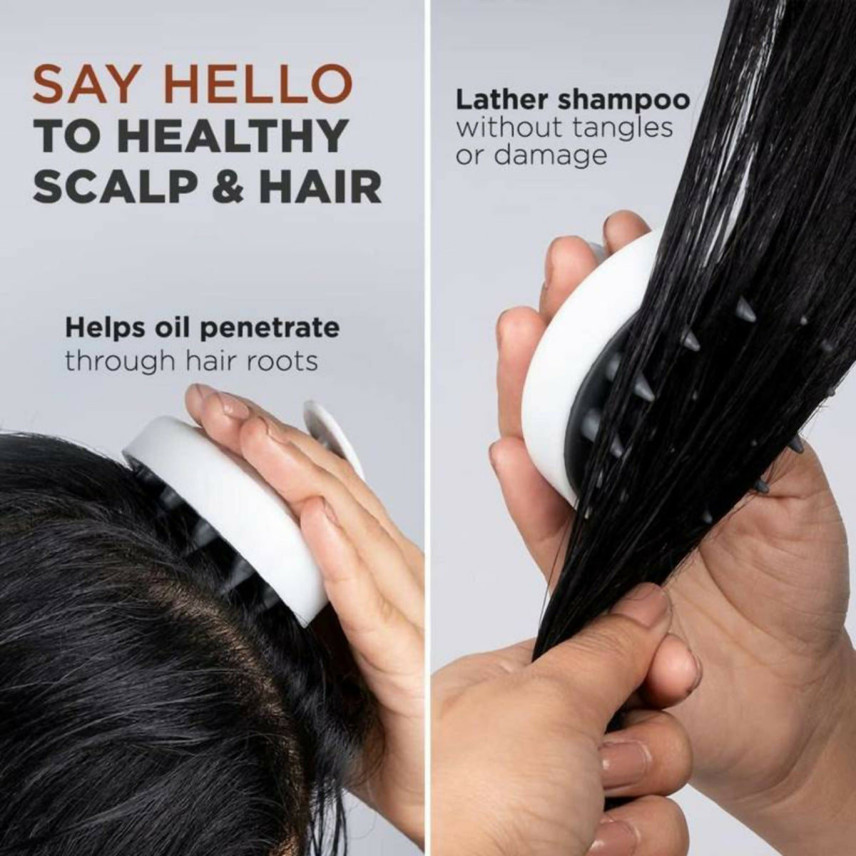 Scalp Shampoo Massager Brush with Soft Silicone Bristles | Hair & Scalp Scrubber | Random Color