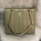 Guess Designer Handbag with Chain Strap Beige