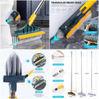 2 in 1 Floor Cleaning Brush|Bathroom Tile Windows Floor Cleaning Brush with 120° Rotatable Head