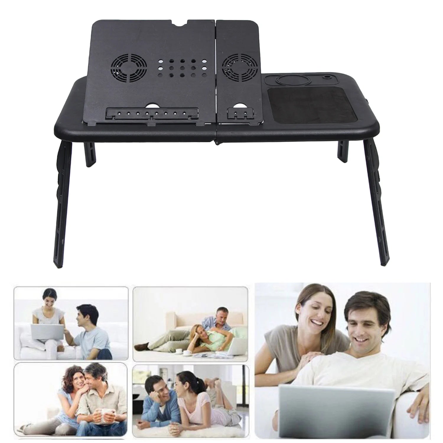 Study Desk, Portable Folding, Plastic Bed Table for Laptop