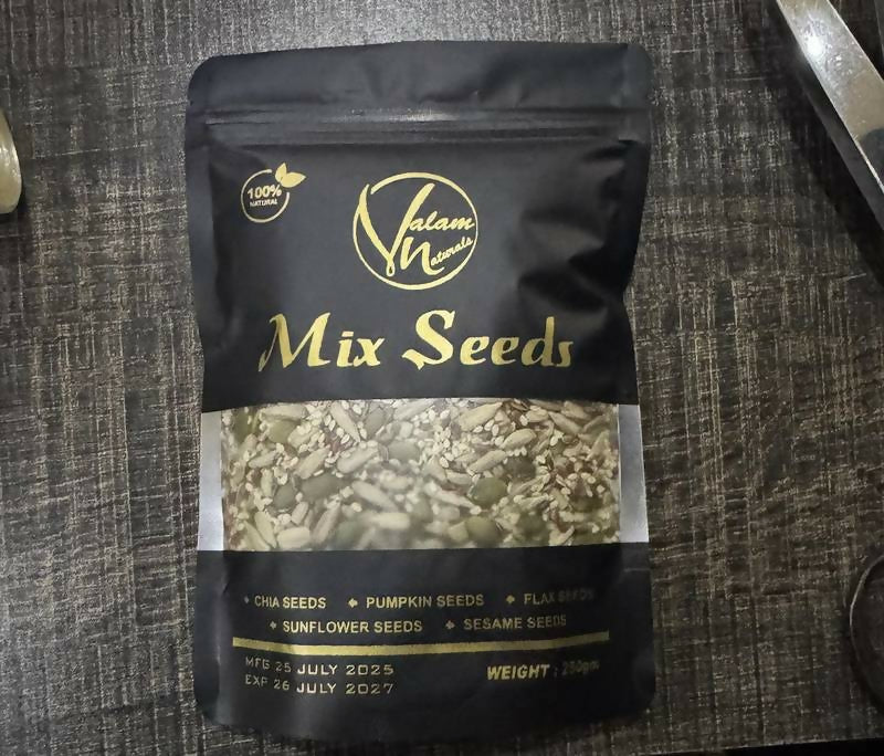 Valam Naturals Mix Seeds 250g – Healthy Blend of Pumpkin, Flax, Sunflower, Sesame & Chia Seeds