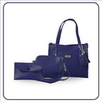 3-Piece Handbag Set, Includes Makeup & Hand Pouch, Ideal for Daily Use