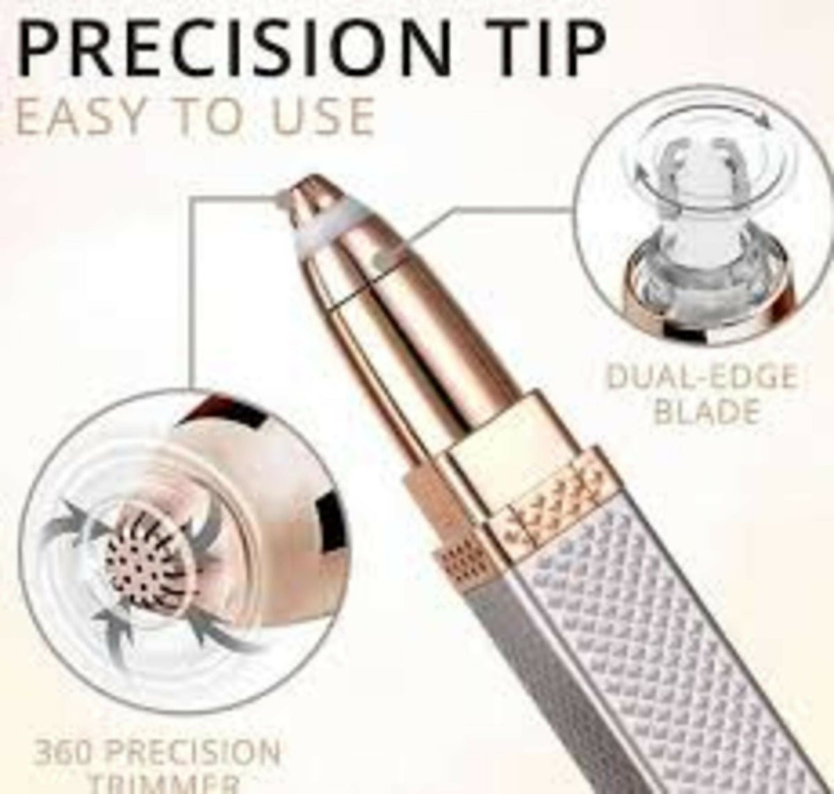 Updated Design 2-in-1 Flawless Eyebrow Trimmer | USB Rechargeable 2in1 Flawless Trimmer With Wire & Cleaning Brush | Eyebrow & Upper Lips Trimmer For Women (Rechargeable)