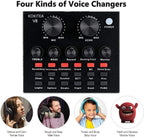 Podcast Microphone Set with Live Sound Card for Streaming and Karaoke