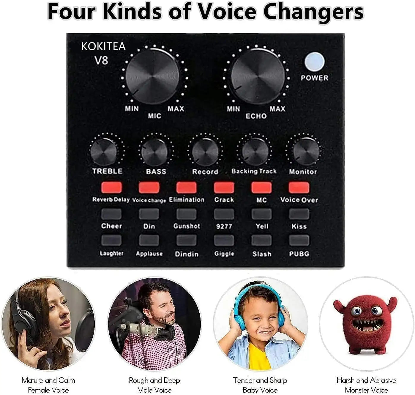 Podcast Microphone Set with Live Sound Card for Streaming and Karaoke