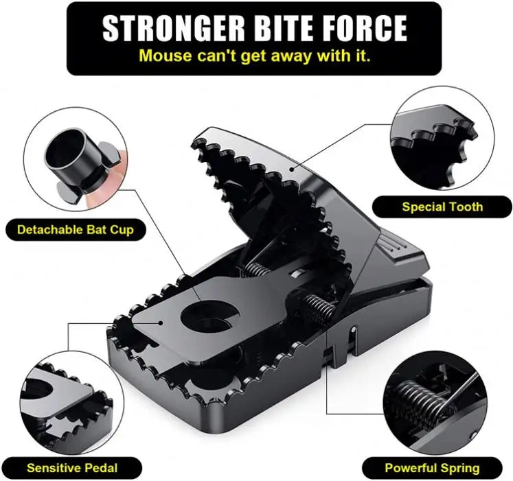 Mouse Trap, Reusable Plastic with Automatic Spring Mechanism