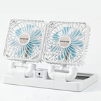Solar Fan, Double Head Portable Desktop Air Conditioning, Rechargeable