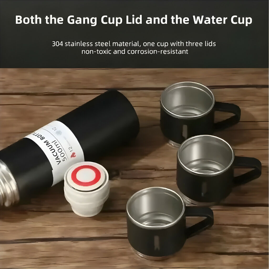 Stainless Steel Vacuum Flask 500ml, Temperature Retention Double-Wall Thermos Set