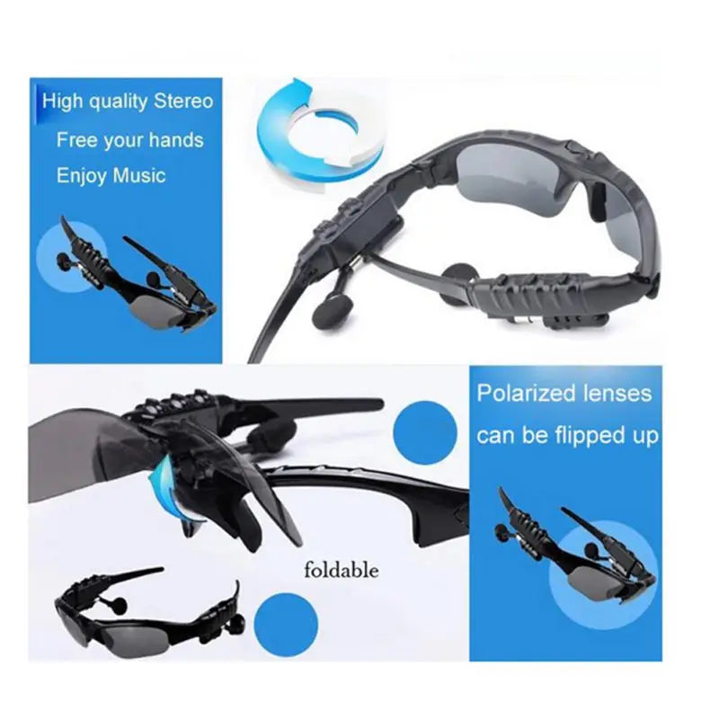 Sunglasses, Wireless Bluetooth Audio with Built in Earphones