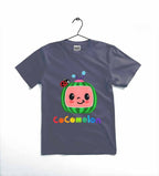 COCOMELON Printed T-Shirt | Cotton Jersey | Kids Casual Wear | Comfortable & Stylish |12-18 Months/Black