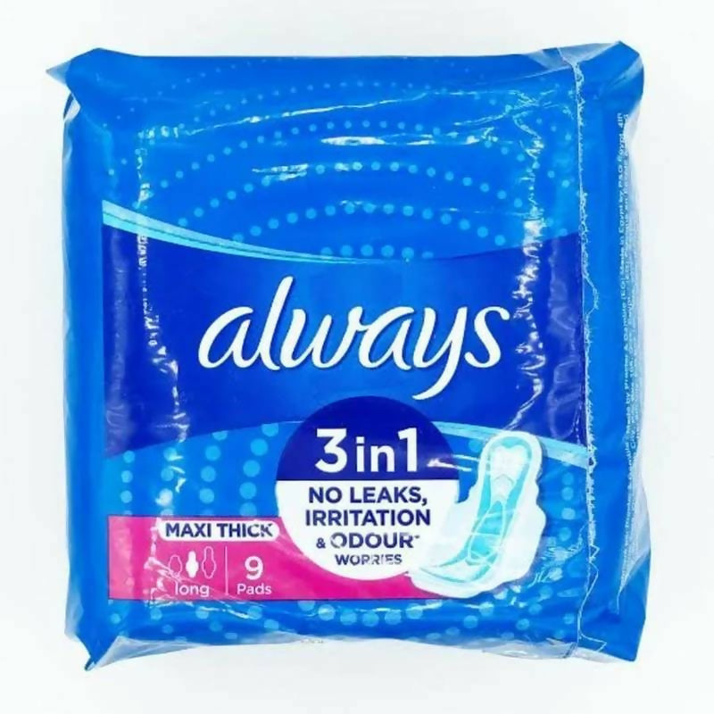 Always 9Pcs cotton sanitary Pads _ soft , comfortable & Reliable Protection | Pack of 1