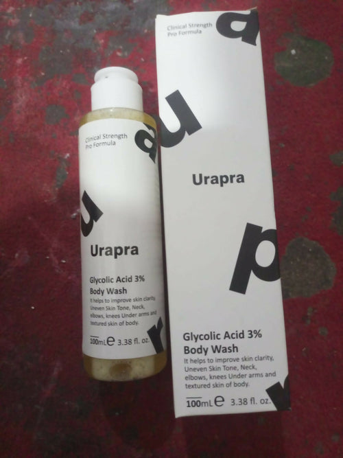 Urapra Glycolic Acid 3% Body Wash – Exfoliating Body Cleanser for Smooth & Brighter Skin l 100ml
