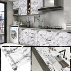 Self Adhesive Marble Sheet Sticker 60×200cm | Black Kitchen Wallpaper | Anti-Oil & Heat Resistant